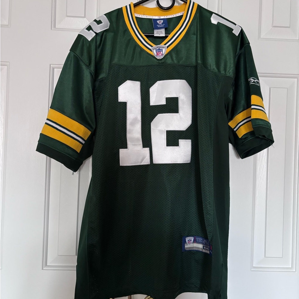 Reebok Authentic Aaron Rodgers Green Bay Packers NFL Onfield Jersey Size 50